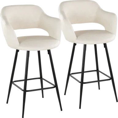 Jouett Cream Counter Height Stool, Set of 2