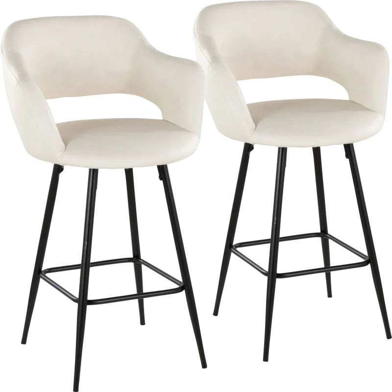 Jouett Cream Counter Height Stool, Set of 2