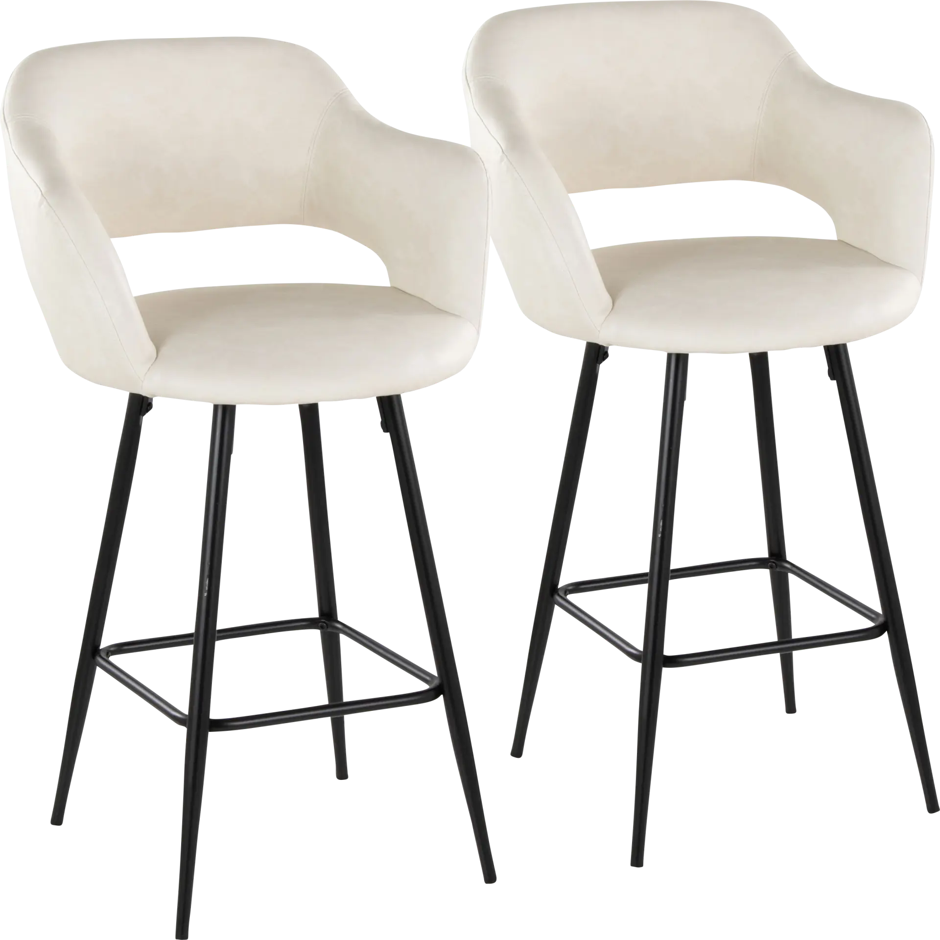 Jouett Cream Counter Height Stool, Set of 2