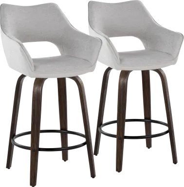 Ovur I Gray Swivel Counter Height Stool, Set of 2