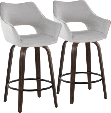 Ovur I Gray Swivel Counter Height Stool, Set of 2