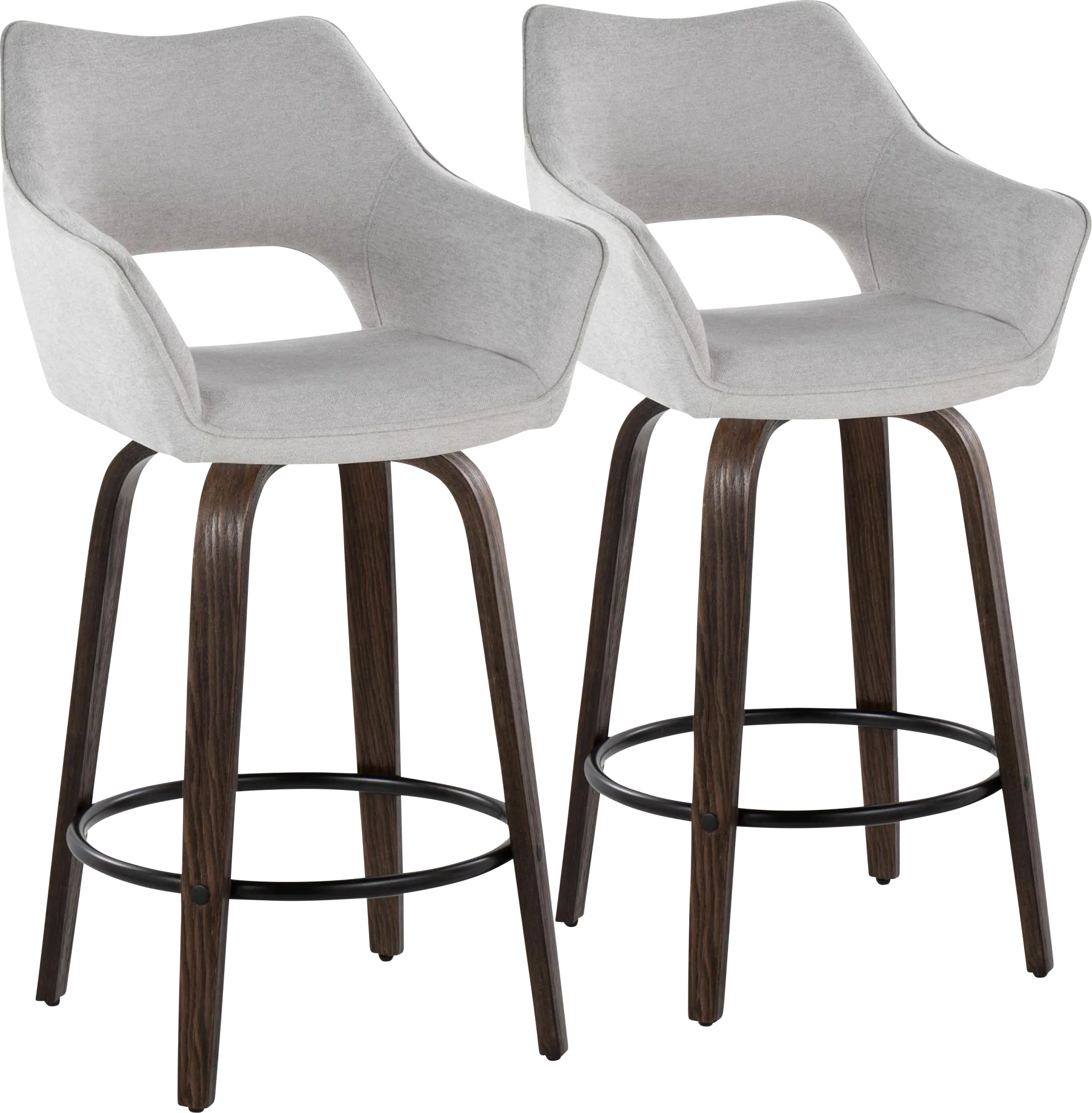 Ovur I Gray Swivel Counter Height Stool, Set of 2 - Image 1