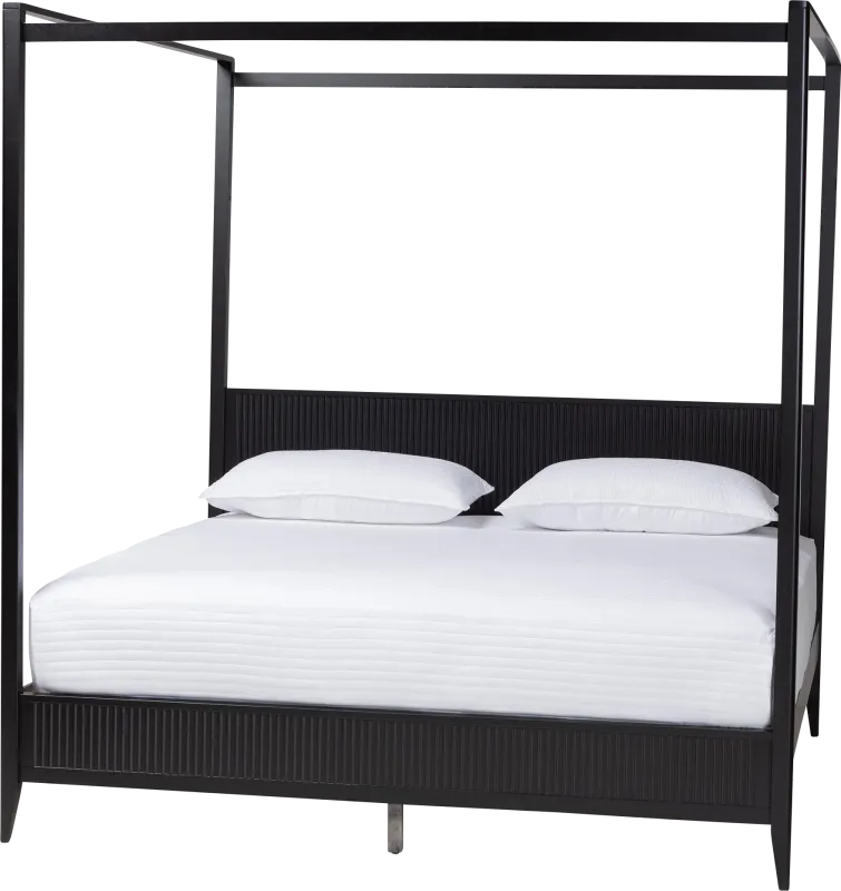 Steagall Black King Canopy Bed