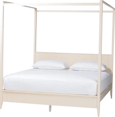 Steagall Ivory King Canopy Bed
