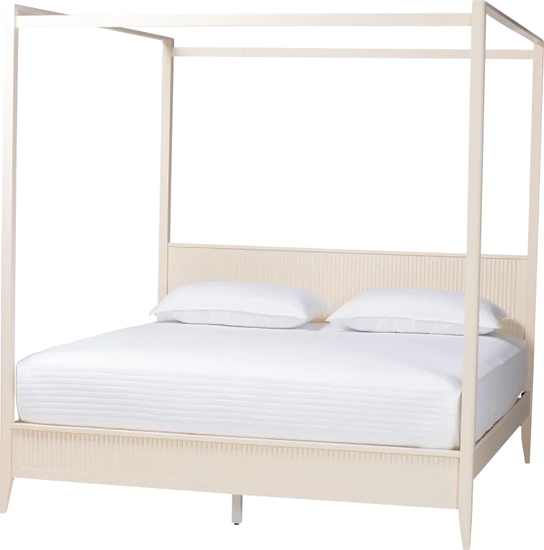 Steagall Ivory King Canopy Bed