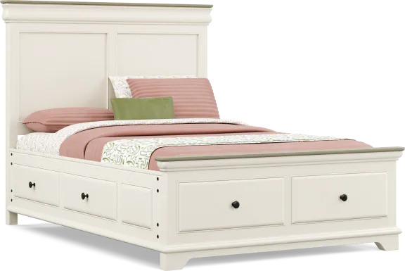 Kids Oberon Cream Full Storage Bed