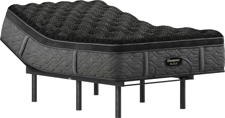 Beautyrest Black Series Three Plush Pillowtop Split King Mattress Set with Head Up Only Base