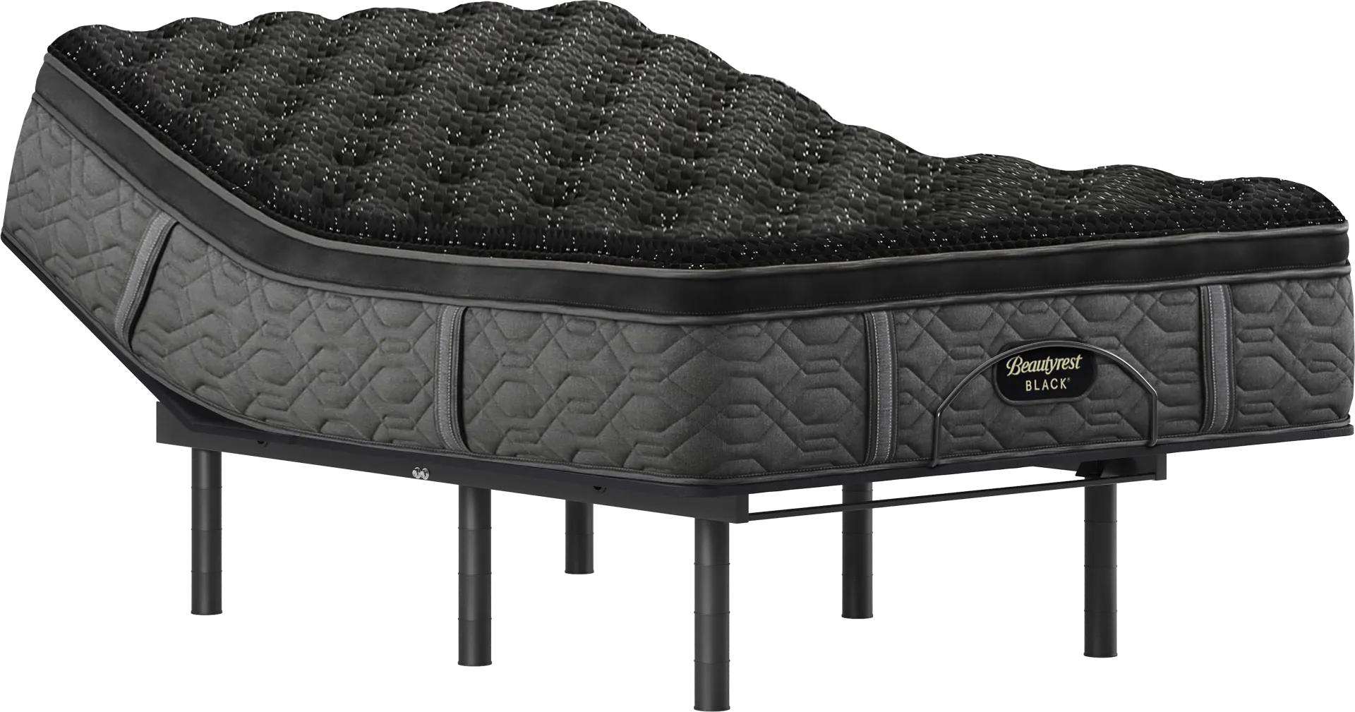 Beautyrest Black Series Three Plush Pillowtop Split King Mattress Set with Head Up Only Base - Image 1