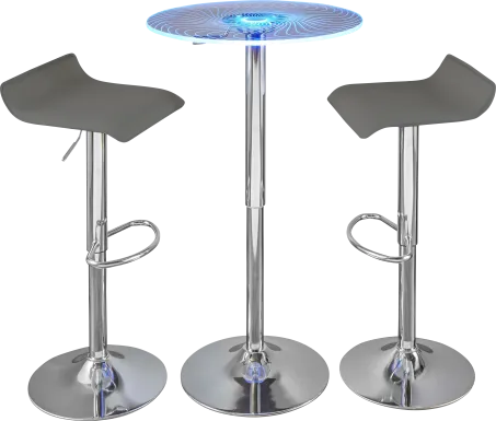 Krystl Gray Adjustable 3 Pc Bar Set