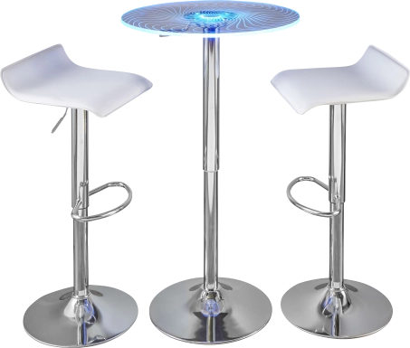 Krystl White Adjustable 3 Pc Bar Set