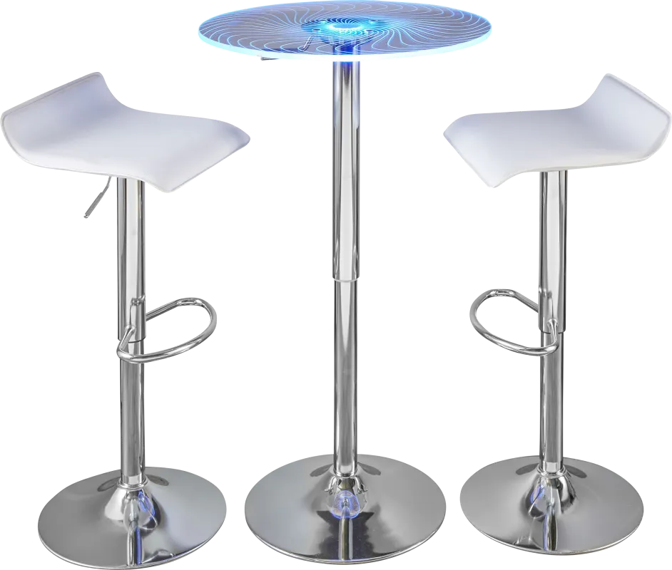 Krystl White Adjustable 3 Pc Bar Set