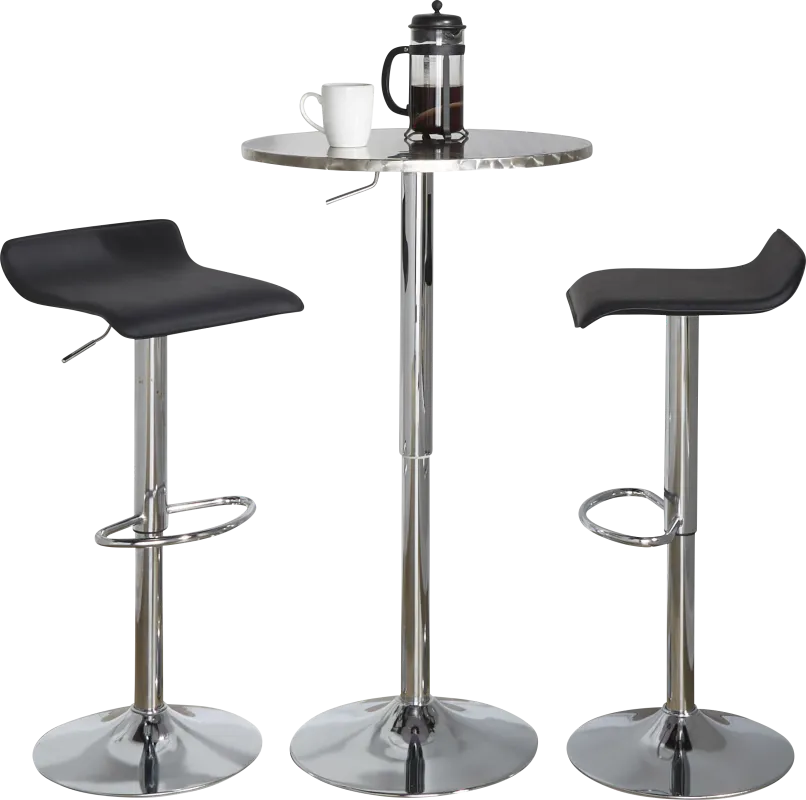 Lebato II Black Adjustable 3 Pc Bar Set