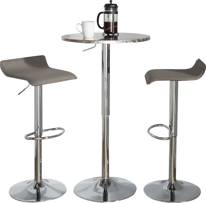 Lebato II Gray Adjustable 3 Pc Bar Set