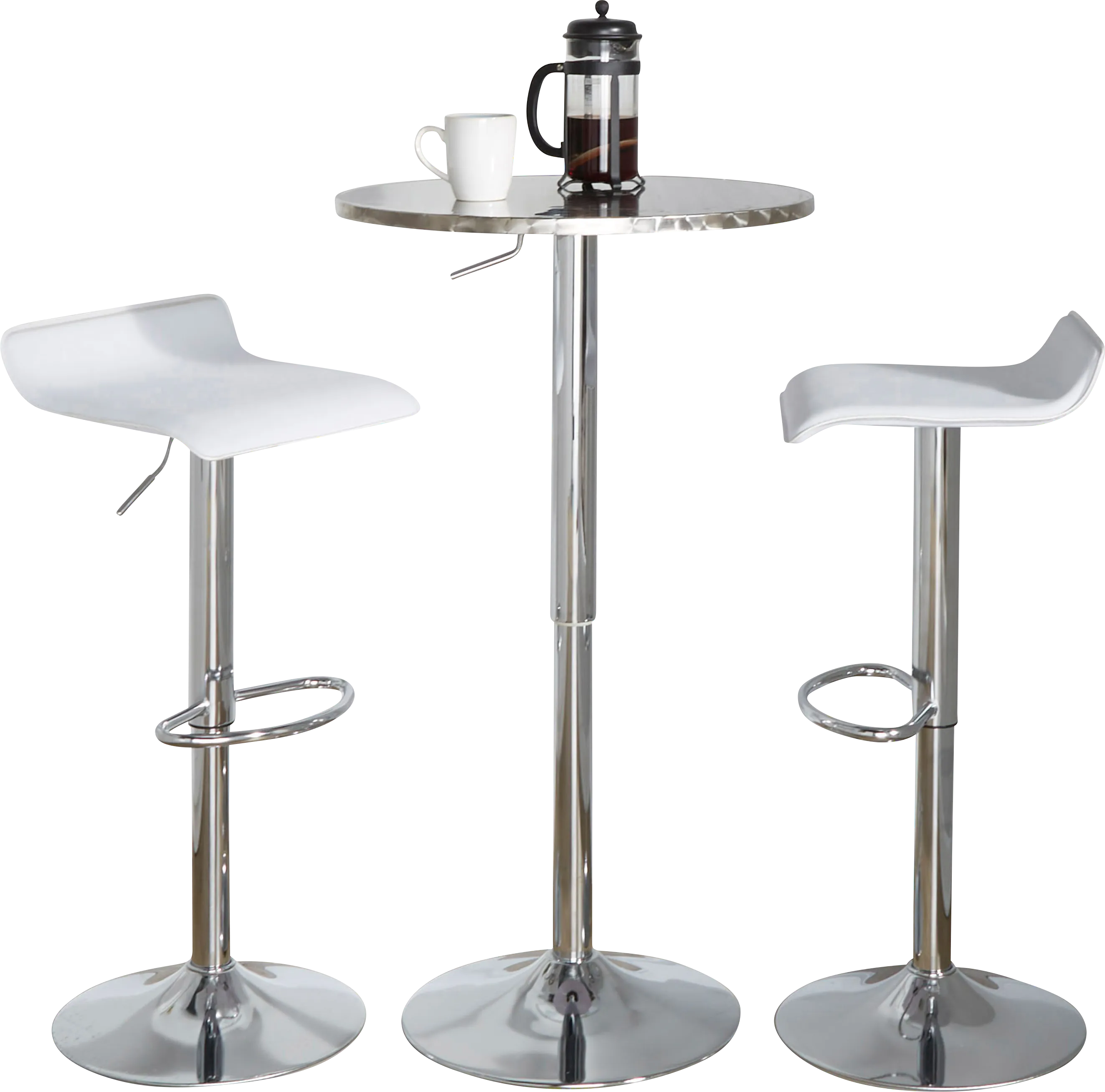 Lebato II White Adjustable 3 Pc Bar Set
