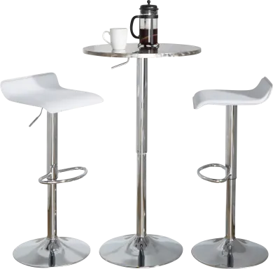 Lebato II White Adjustable 3 Pc Bar Set