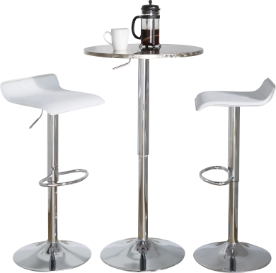 Lebato II White Adjustable 3 Pc Bar Set