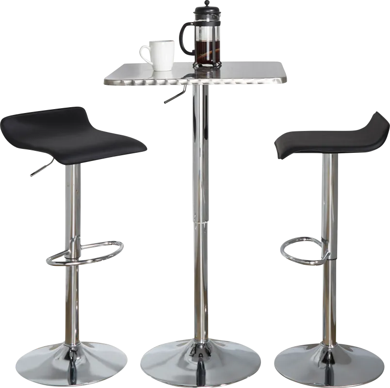 Lebato III Black Adjustable 3 Pc Bar Set