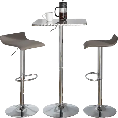 Lebato III Gray Adjustable 3 Pc Bar Set