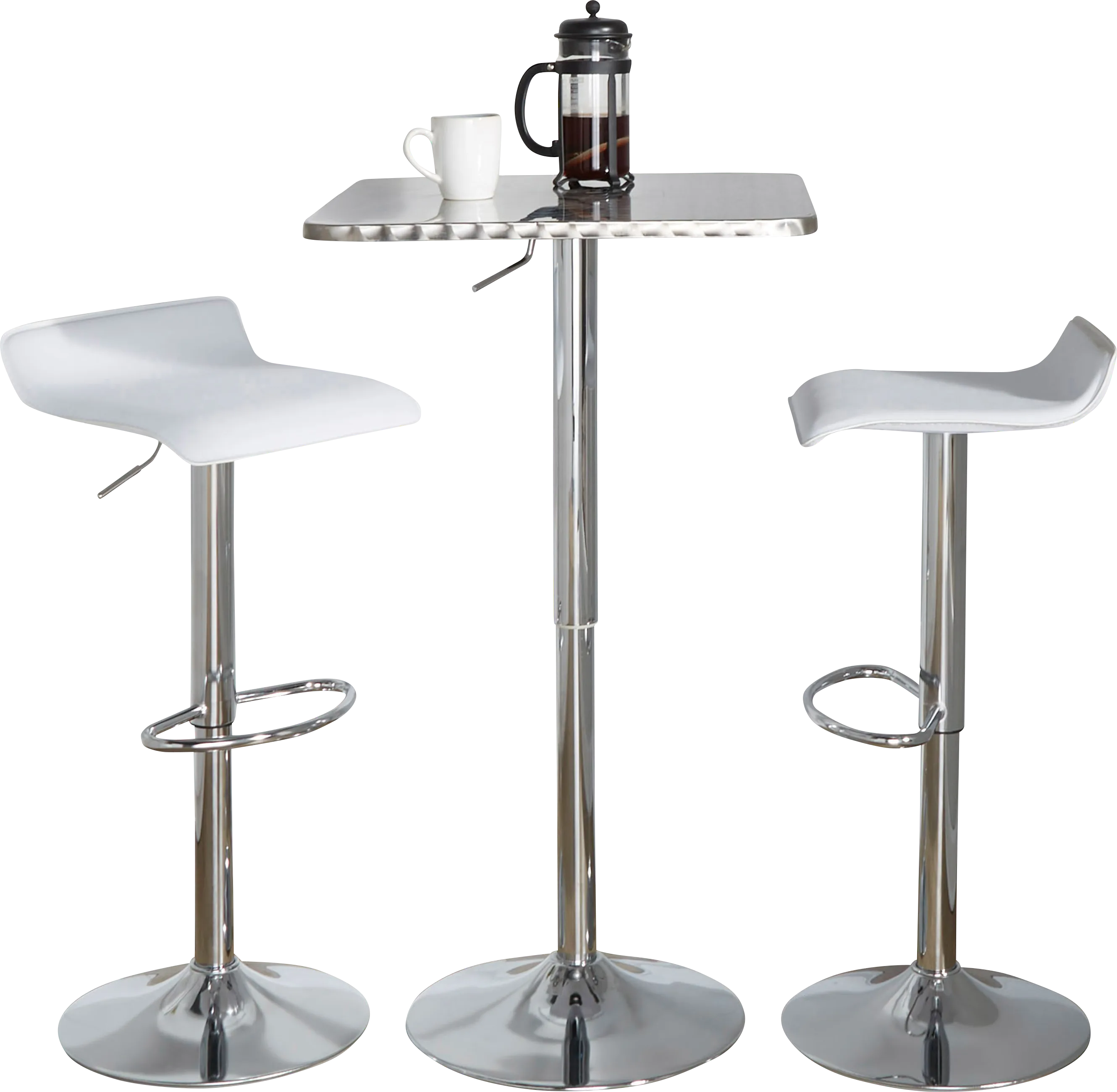 Lebato III White Adjustable 3 Pc Bar Set