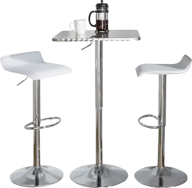 Lebato III White Adjustable 3 Pc Bar Set