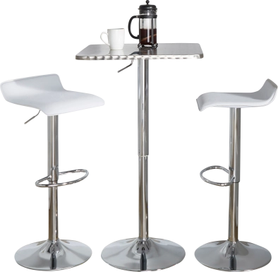 Lebato III White Adjustable 3 Pc Bar Set
