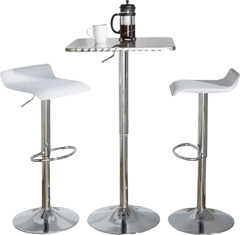 Lebato III White Adjustable 3 Pc Bar Set