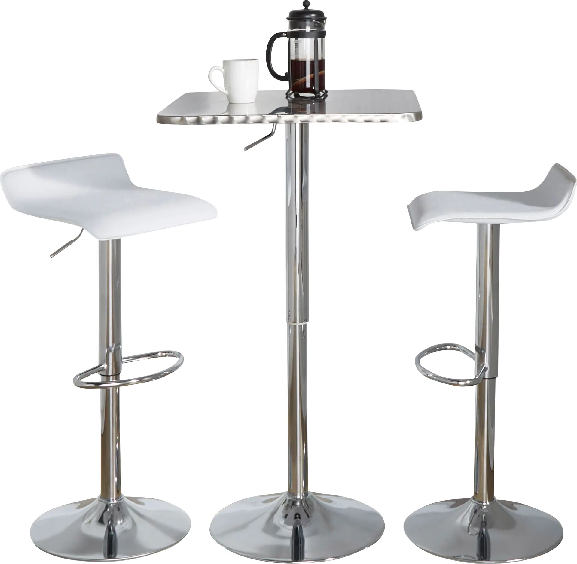 Lebato III White Adjustable 3 Pc Bar Set