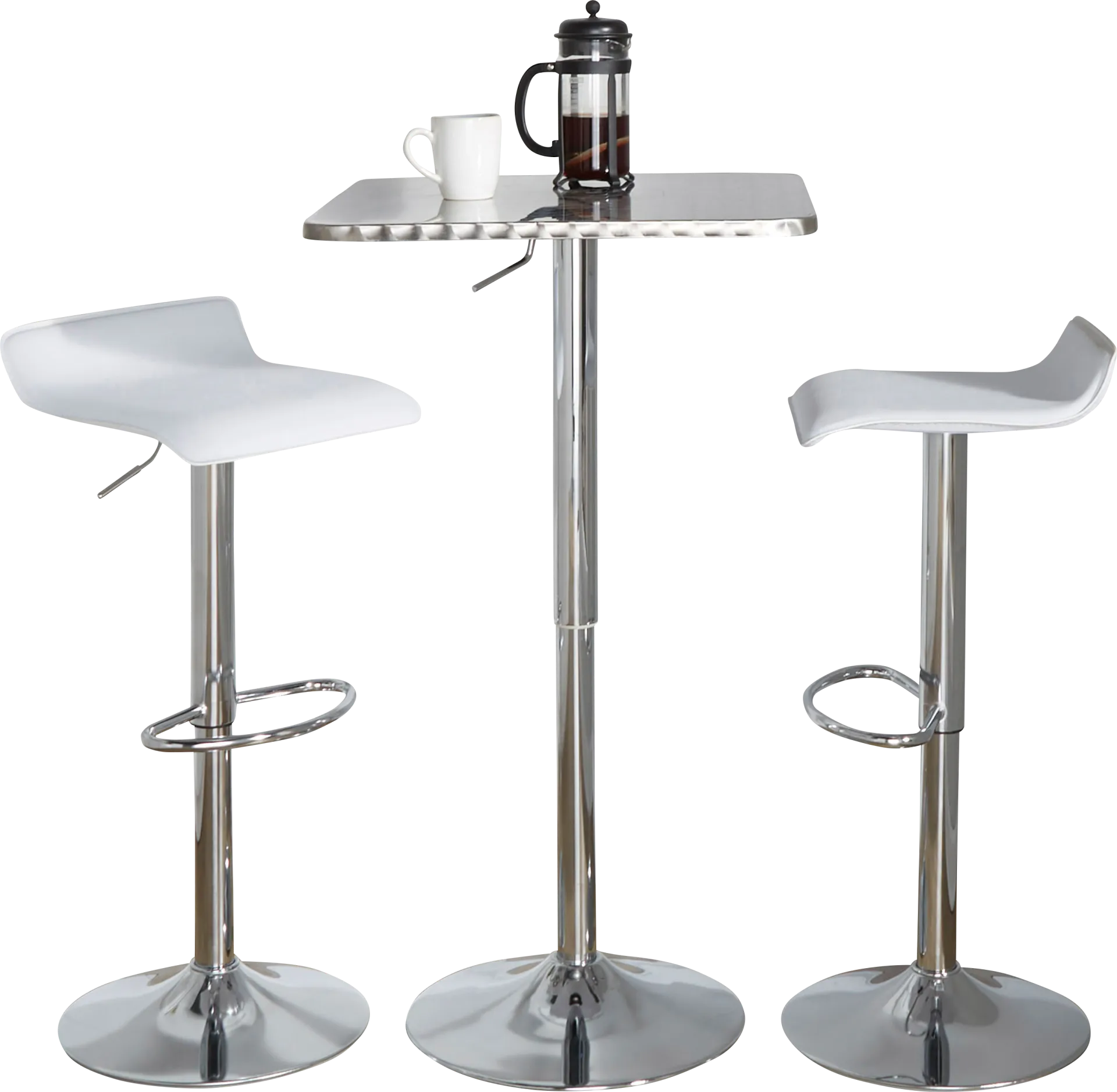 Lebato III White Adjustable 3 Pc Bar Set - Image 1