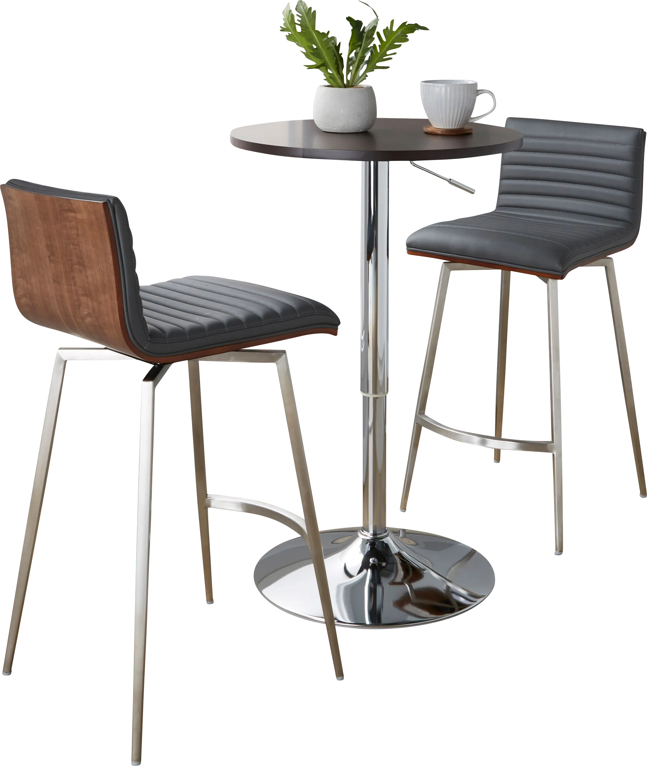 Narsi Gray Adjustable Swivel 3 Pc Counter Height Dining Set - Thumbnail - Image 1