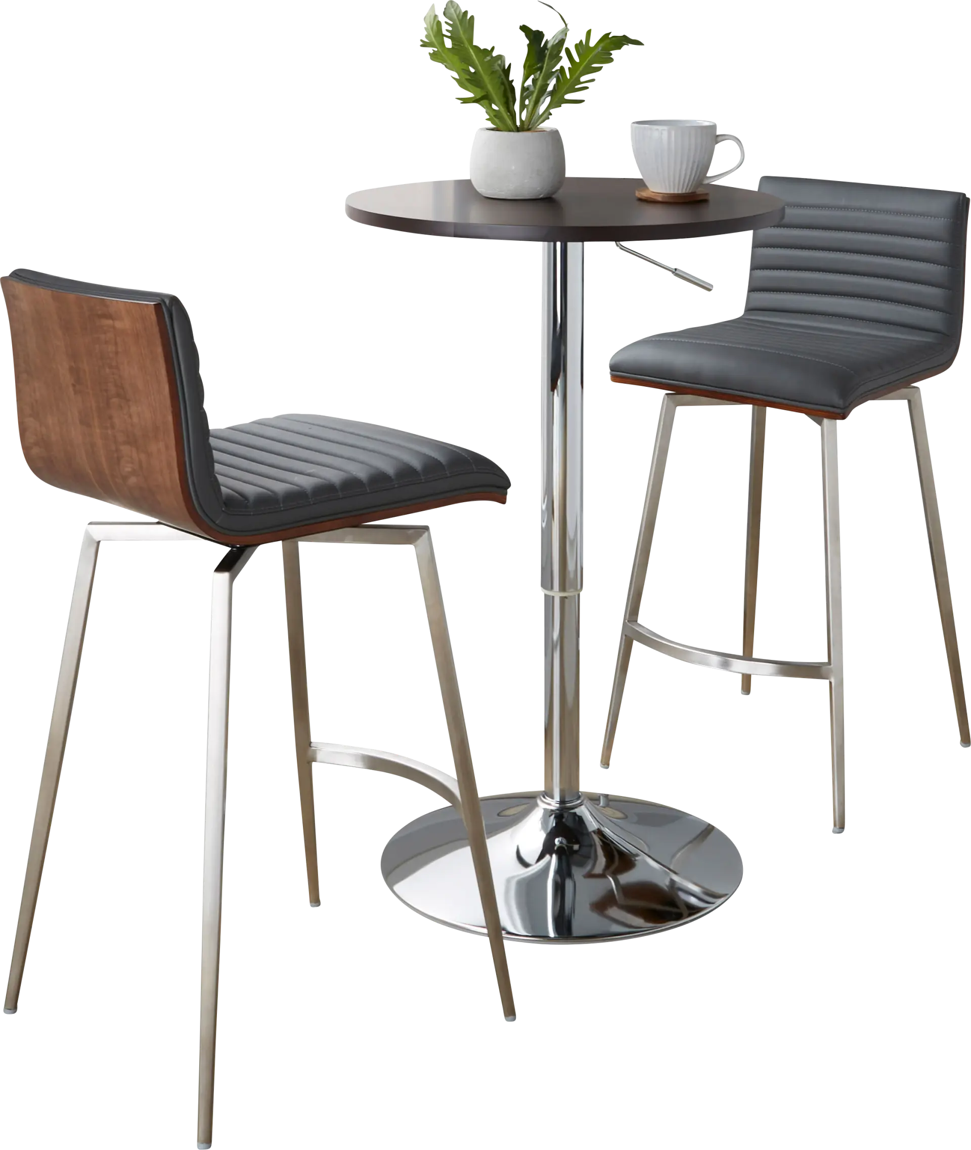 Narsi Gray Adjustable Swivel 3 Pc Counter Height Dining Set