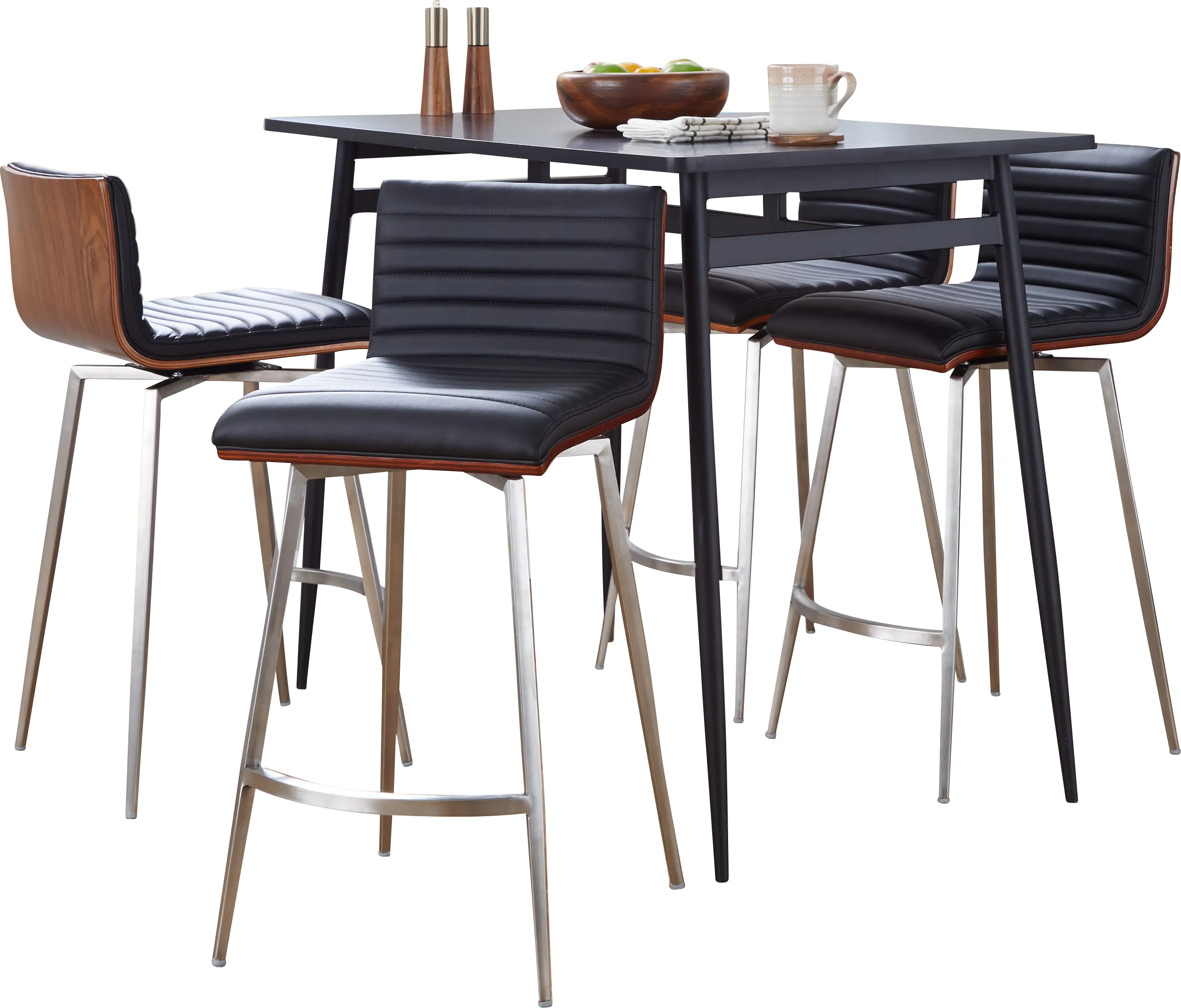 Dayze I Black Swivel 5 Pc Counter Height Dining Set - Thumbnail - Image 1