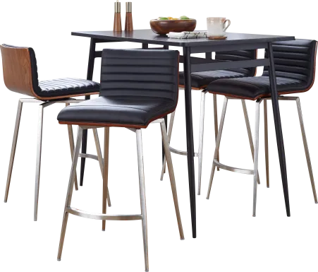 Dayze I Black Swivel 5 Pc Counter Height Dining Set