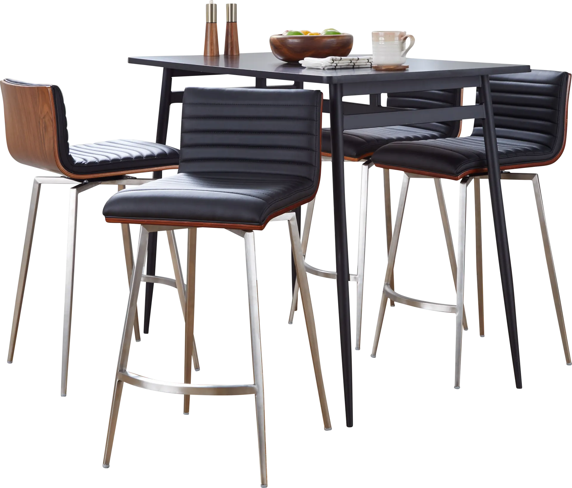 Dayze I Black Swivel 5 Pc Counter Height Dining Set - Image 1