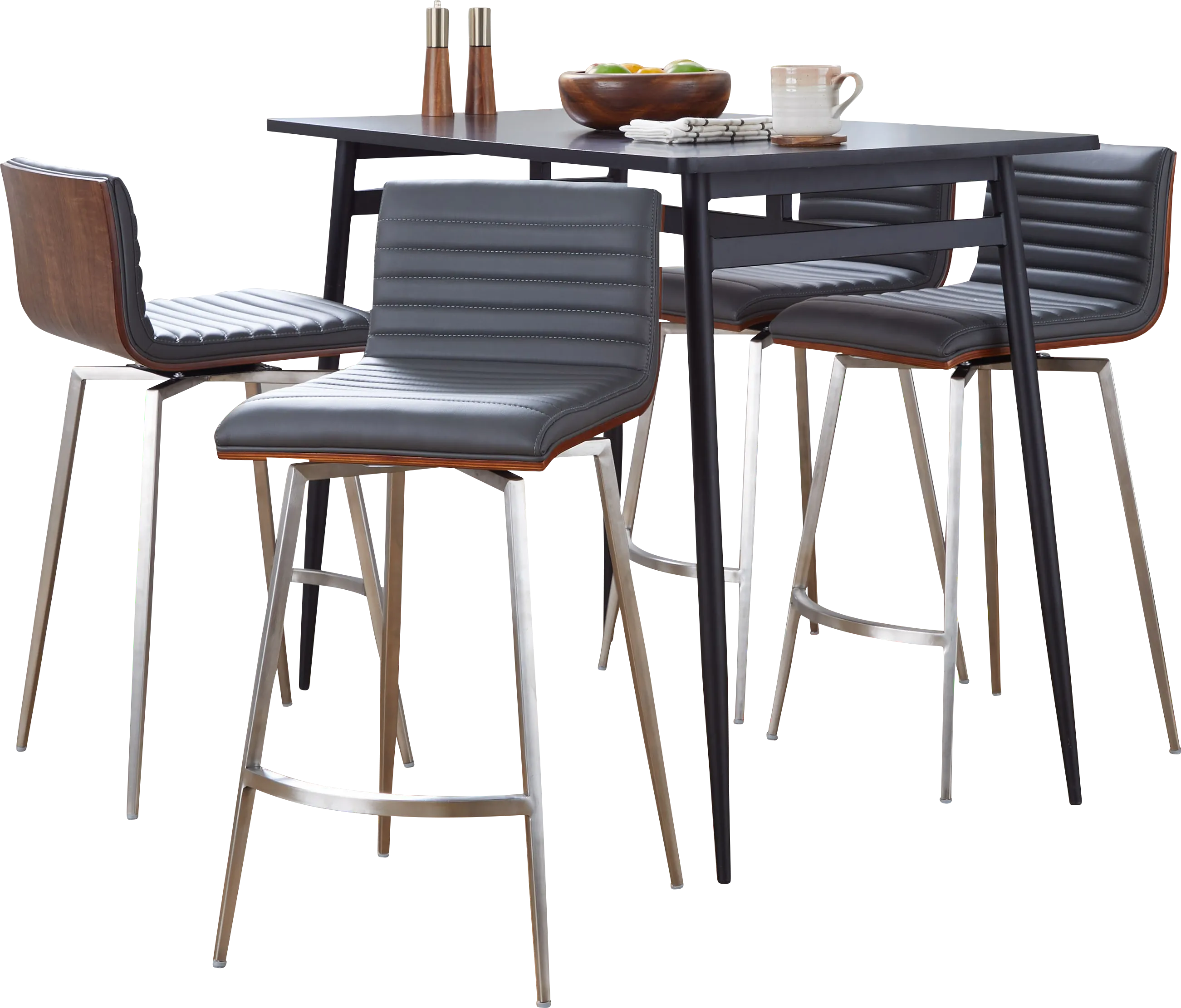 Dayze I Gray Swivel 5 Pc Counter Height Dining Set - Thumbnail - Image 1