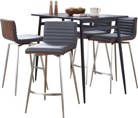 Dayze I Gray Swivel 5 Pc Counter Height Dining Set