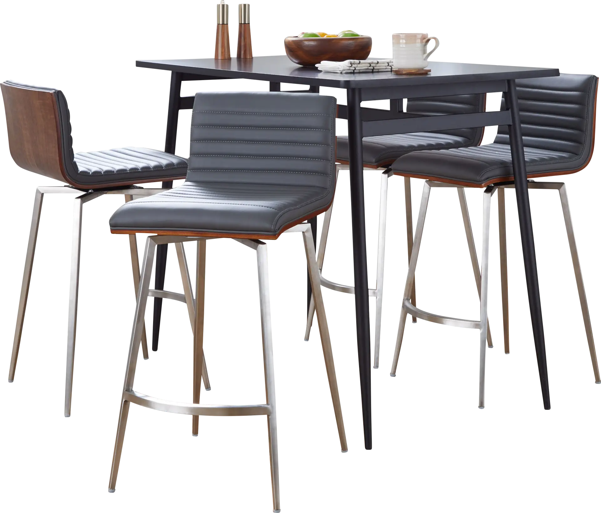 Dayze I Gray Swivel 5 Pc Counter Height Dining Set