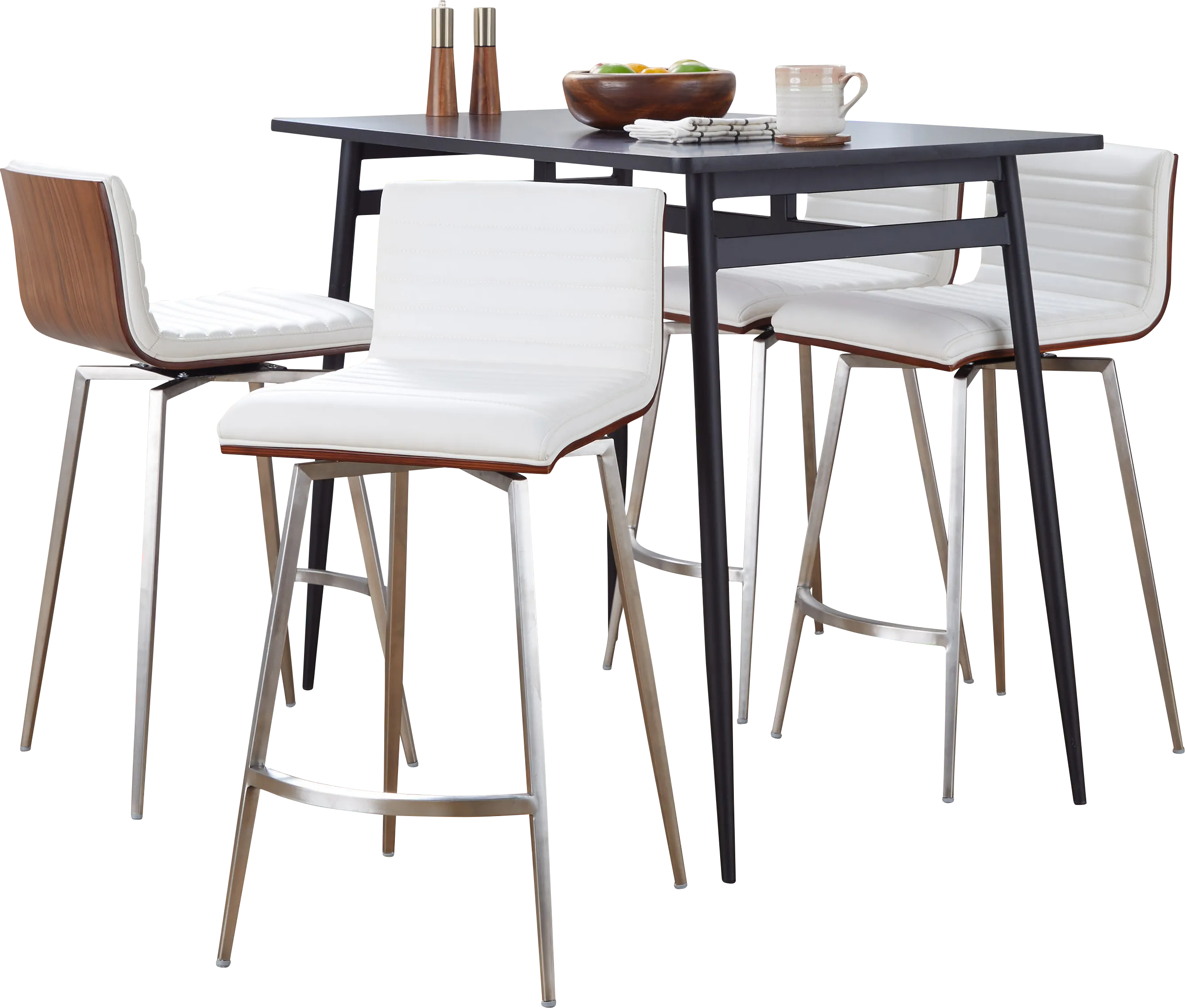 Dayze I White Swivel 5 Pc Counter Height Dining Set - Thumbnail - Image 1