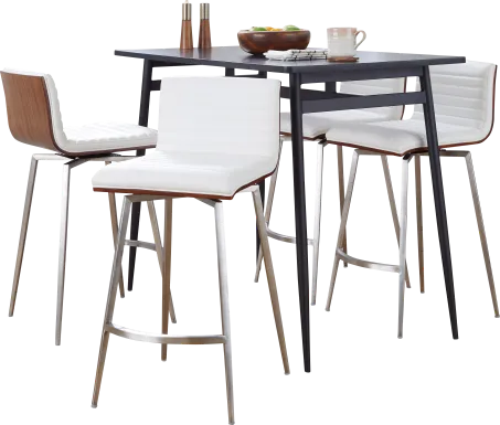 Dayze I White Swivel 5 Pc Counter Height Dining Set