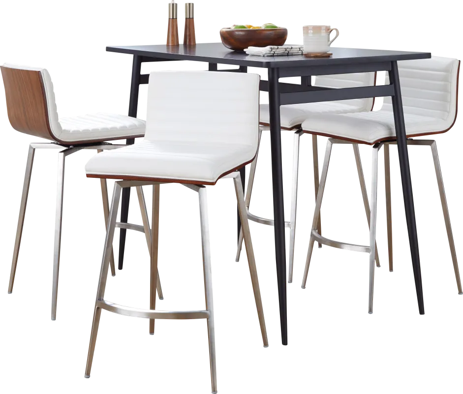 Dayze I White Swivel 5 Pc Counter Height Dining Set