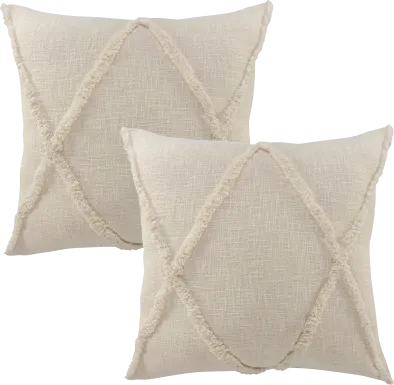 Rosellar Natural Accent Pillow Set of 2