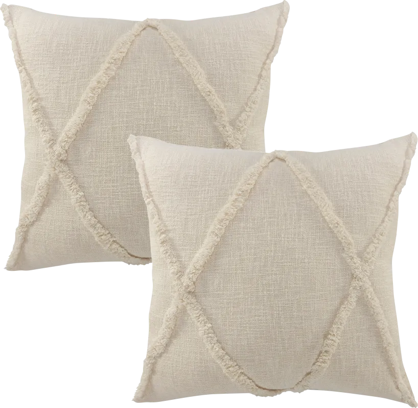 Rosellar Natural Accent Pillow Set of 2