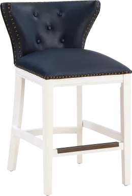 Seyres Dark Blue Counter Height Stool