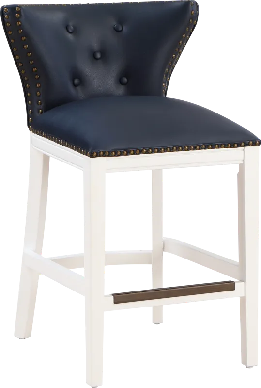 Seyres Dark Blue Counter Height Stool