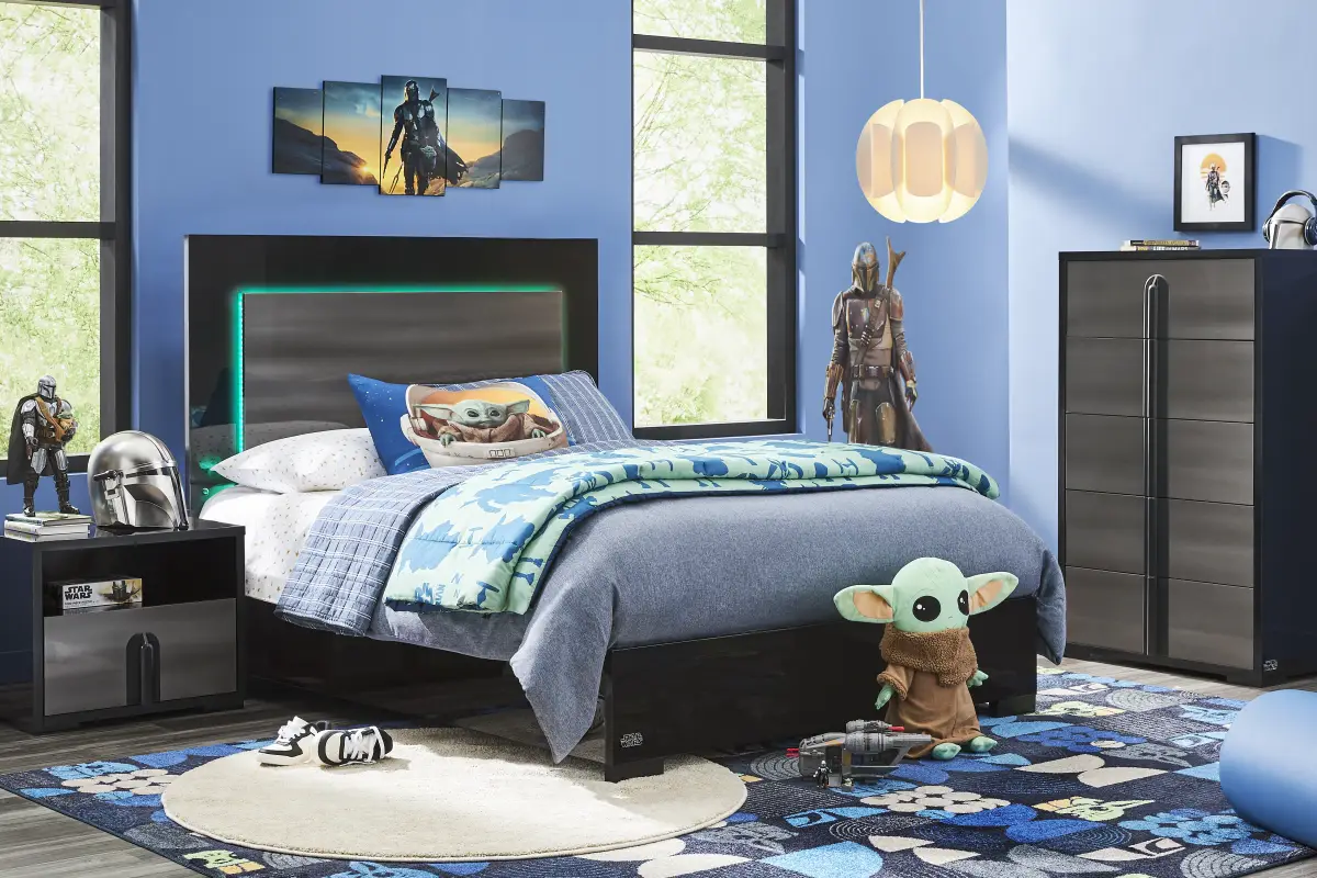 Star Wars Black Full Lighted Bed