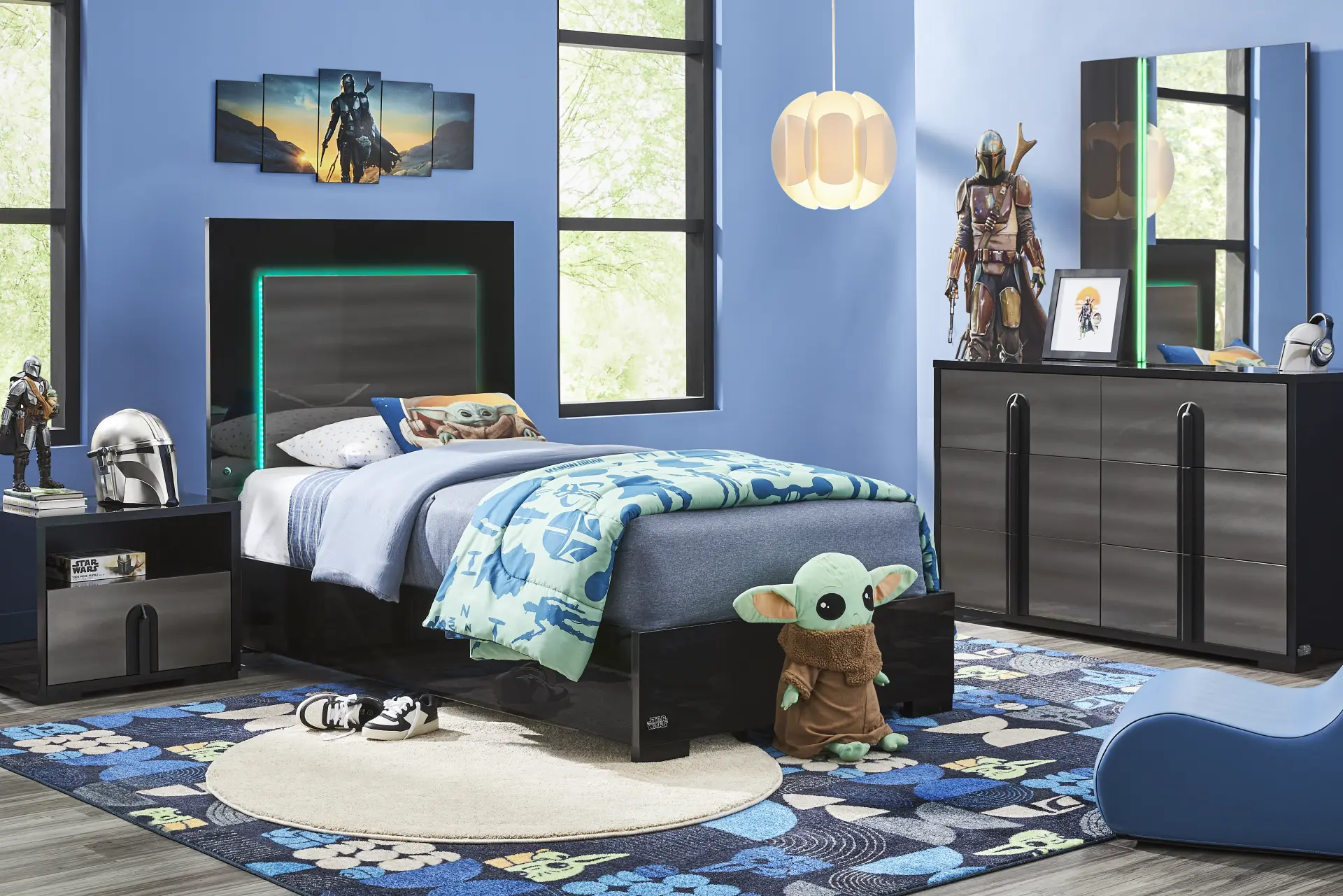 Star Wars Black Twin Lighted Bedroom