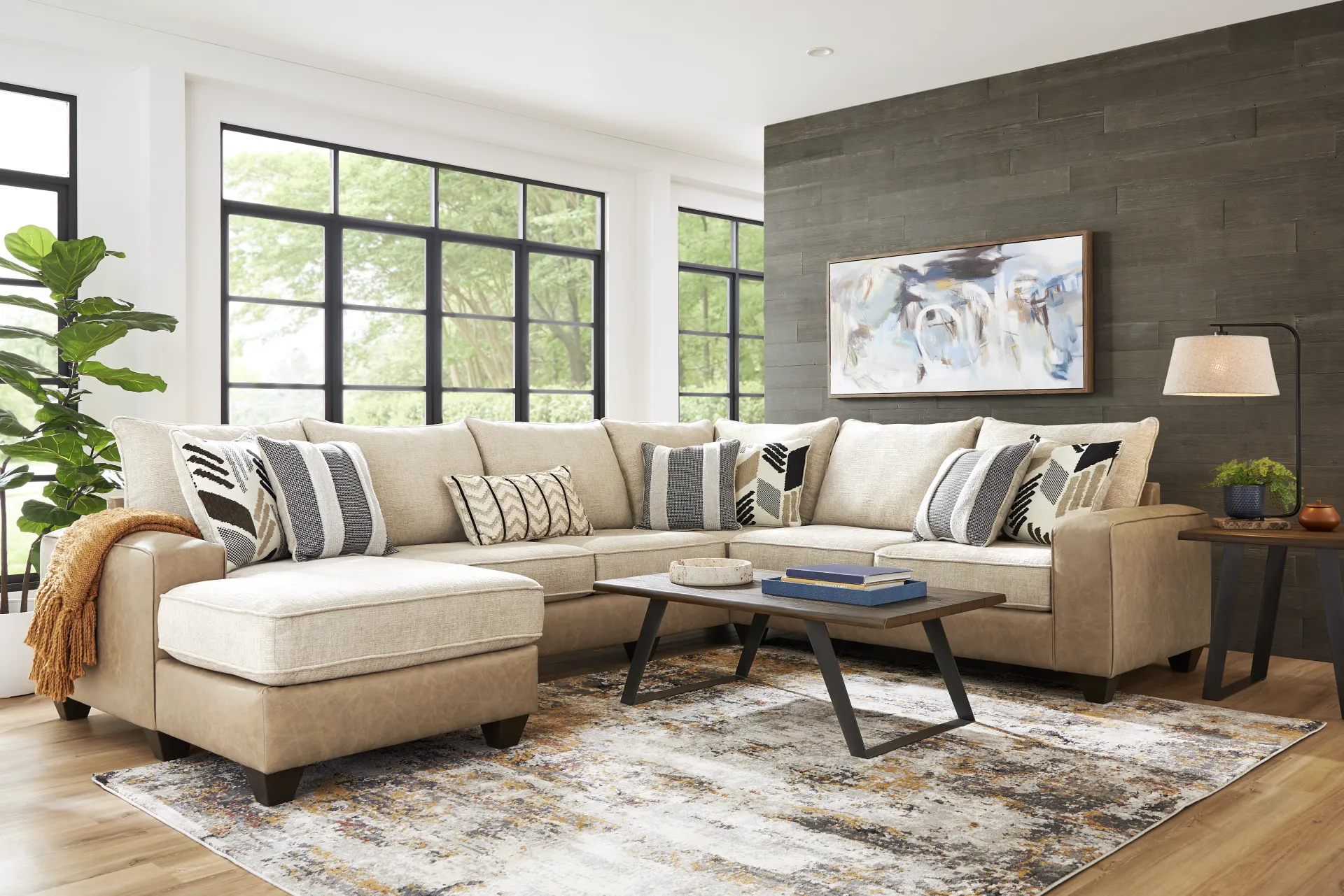 Murphy Beige 3 Pc Sectional - Image 1