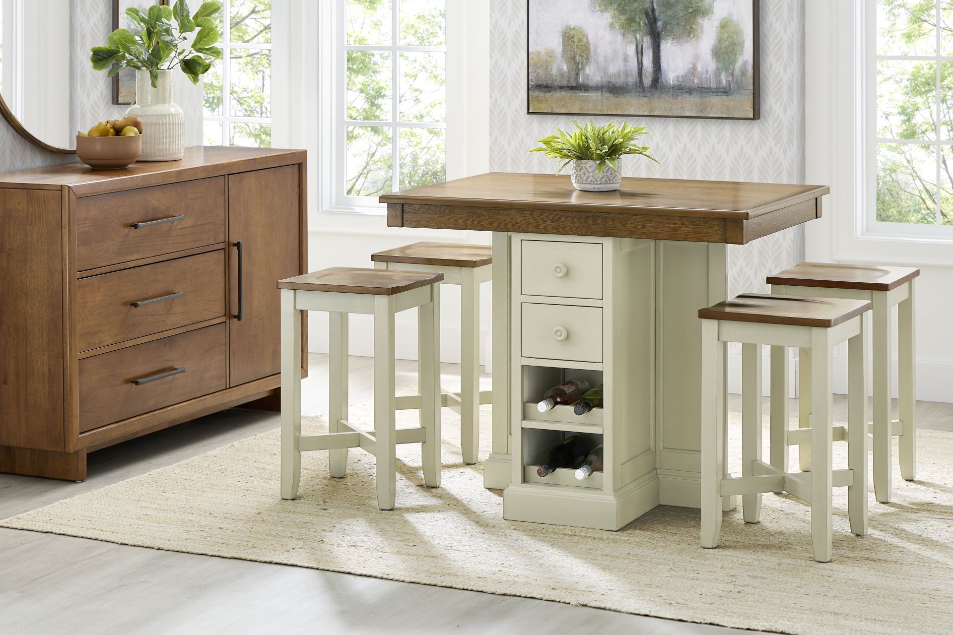 Brook Lane Brown 5 Pc Counter Height Dining Room - Image 1