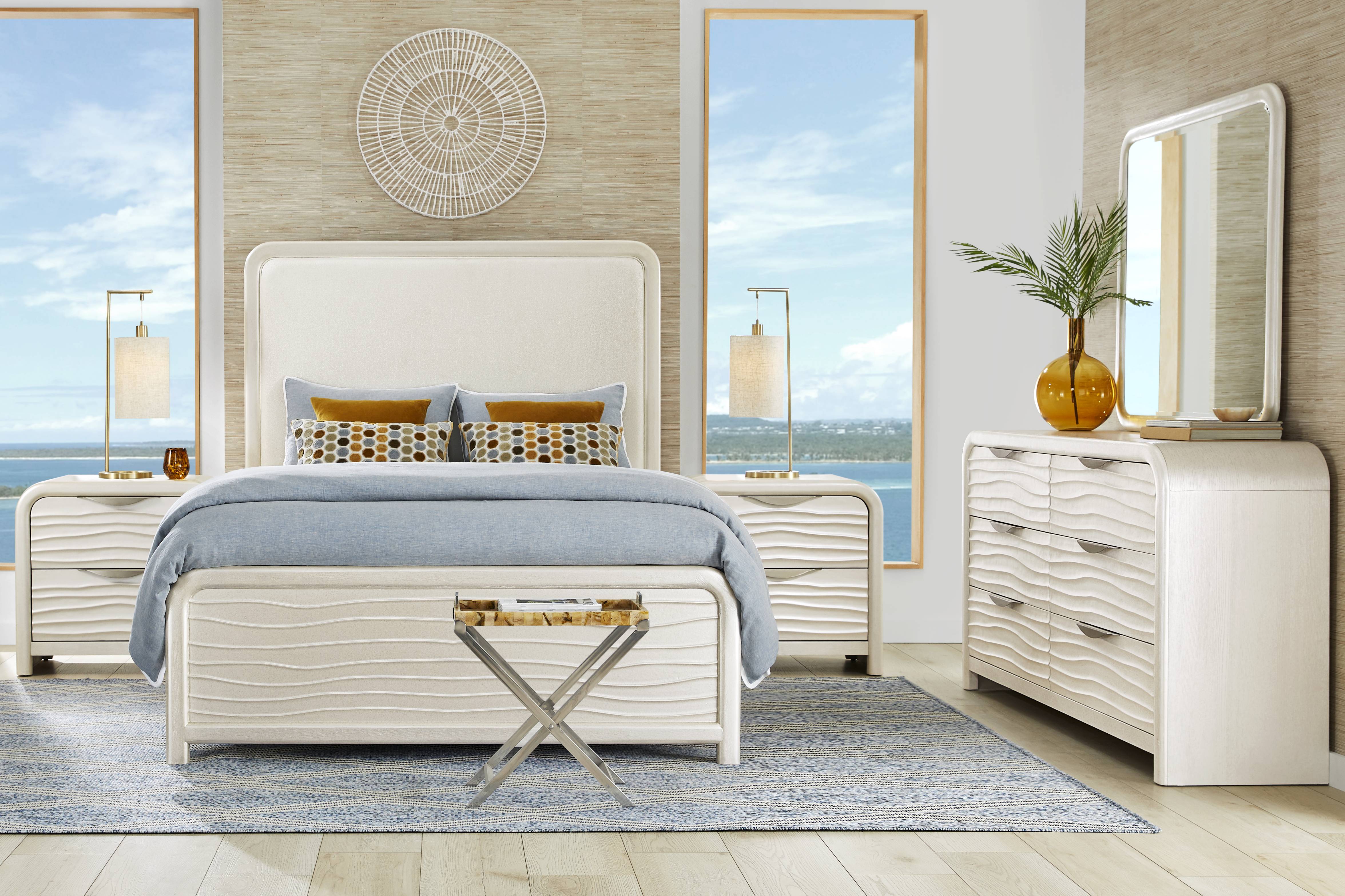 Point Loma White 7 Pc Queen Panel Bedroom - Thumbnail - Image 1