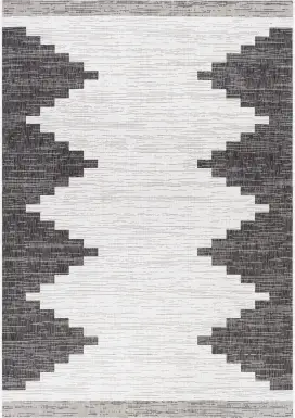 Yenna Black 5'3 x 7'7 Indoor/Outdoor Rug