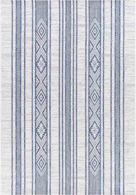 Perris Dark Blue 7'10 x 10'2 Indoor/Outdoor Rug